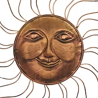 Brass Sun Metal Outdoor Wall Plaque