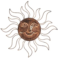 Brass Sun Metal Outdoor Wall Plaque