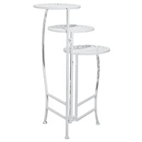 White Metal 3-Tier Plant Stand