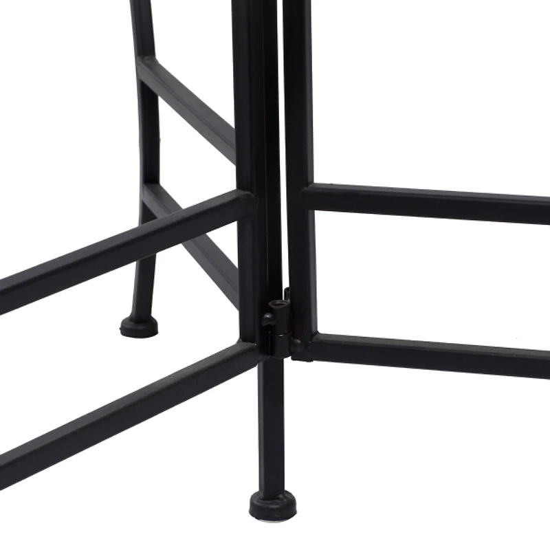 Black Metal Floral 3-Tier Plant Stand