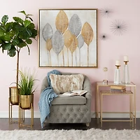 Metallic Gold Planters with Stands, Set of 2