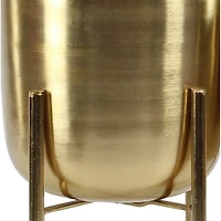 Metallic Gold Planters with Stands, Set of 2