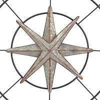 Silver Compass Rose Outdoor Plaque