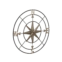 Silver Compass Rose Outdoor Plaque