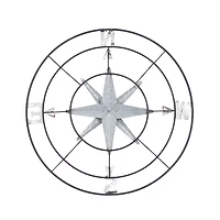Silver Compass Rose Outdoor Plaque
