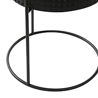 Black Metal Basket Weave Planters, Set of 3