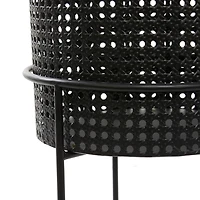 Black Metal Basket Weave Planters, Set of 3