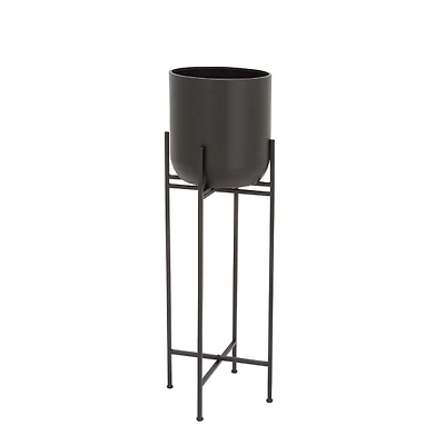 Black Metal Dome Planter with Stand