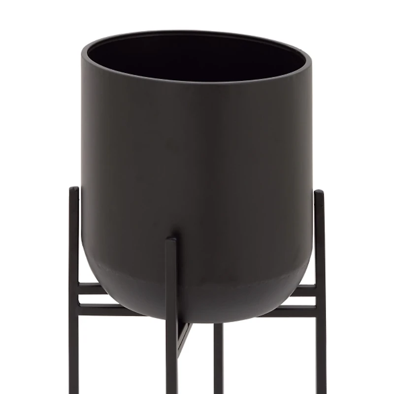 Black Metal Dome Planter with Stand, 36 in.