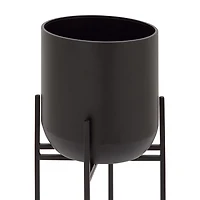 Black Metal Dome Planter with Stand, 36 in.
