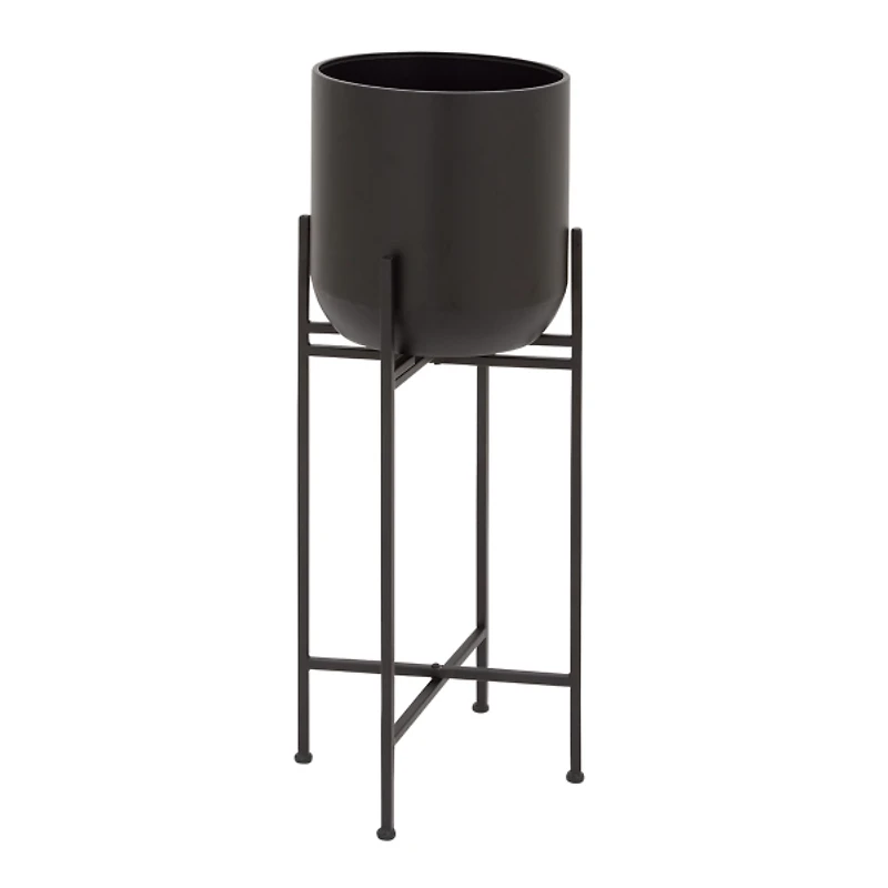 Black Metal Dome Planter with Stand, 36 in.