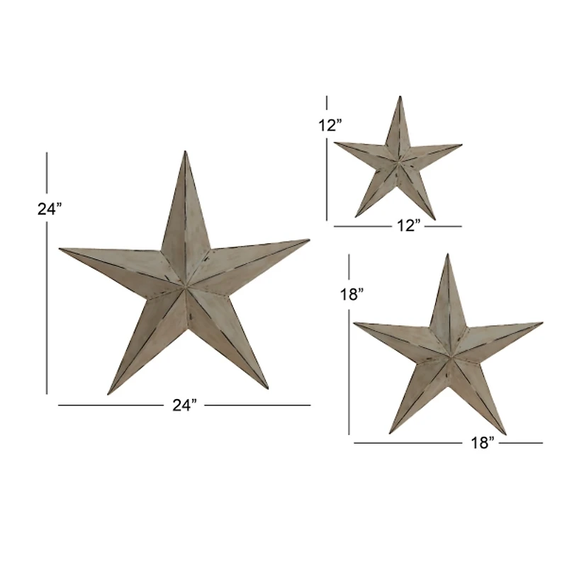 Distressed Metal Stars 3-pc. Outdoor Plaque Set