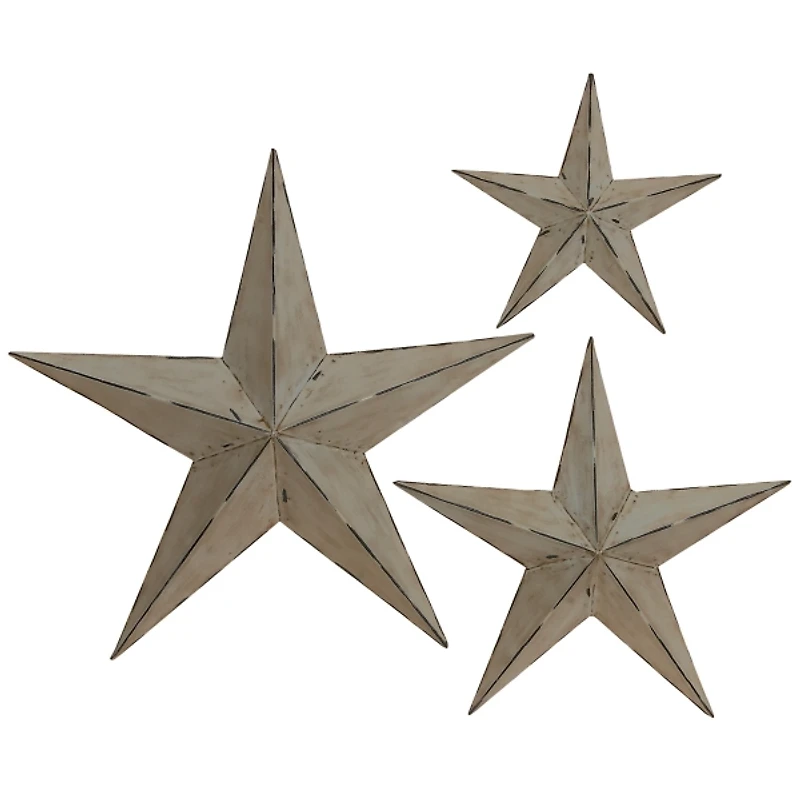 Distressed Metal Stars 3-pc. Outdoor Plaque Set