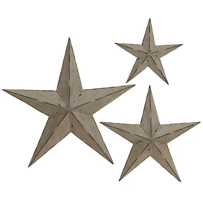 Distressed Metal Stars 3-pc. Outdoor Plaque Set