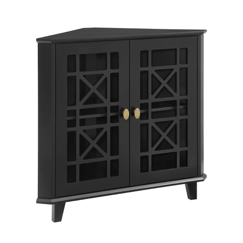 Mikie Black Corner Cabinet