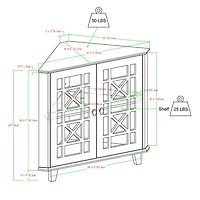 Mikie Black Corner Cabinet