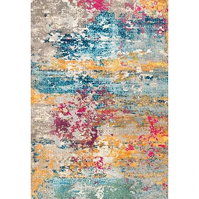 Multicolor Abstract Pattern Area Rug, 7x10