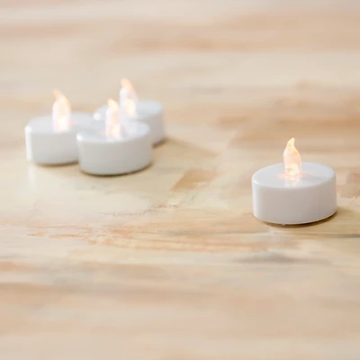 White LED Warm Light Tealight Candles, Set of 4