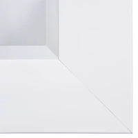 White Rectangular Beveled Wall Mirror