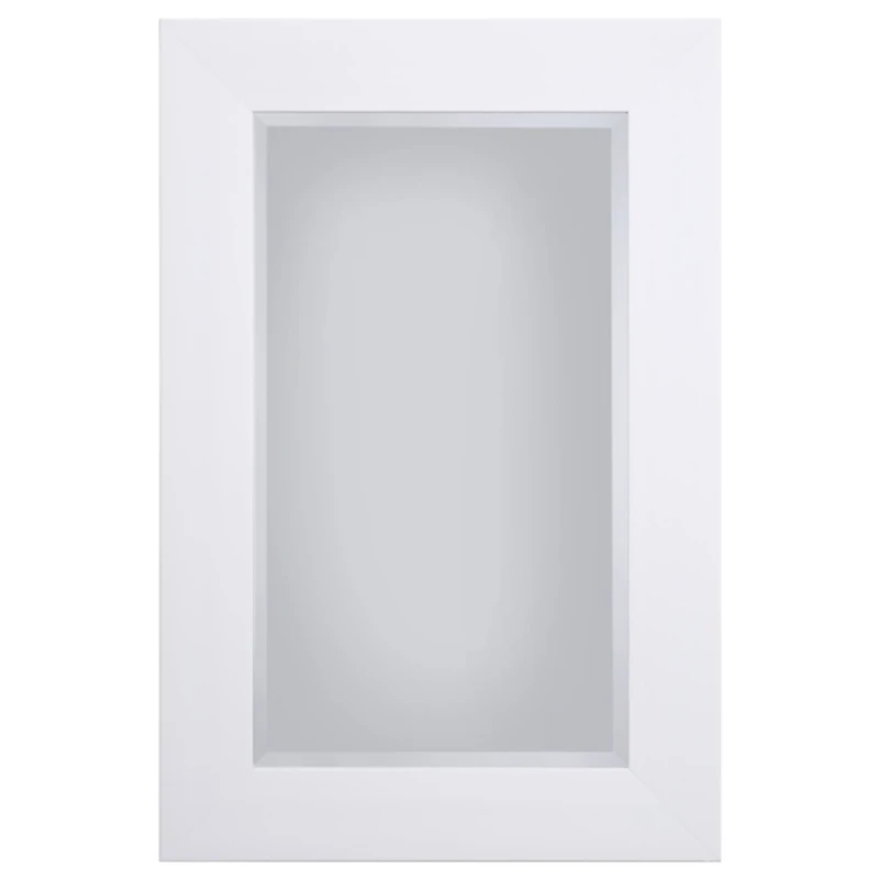 White Rectangular Beveled Wall Mirror