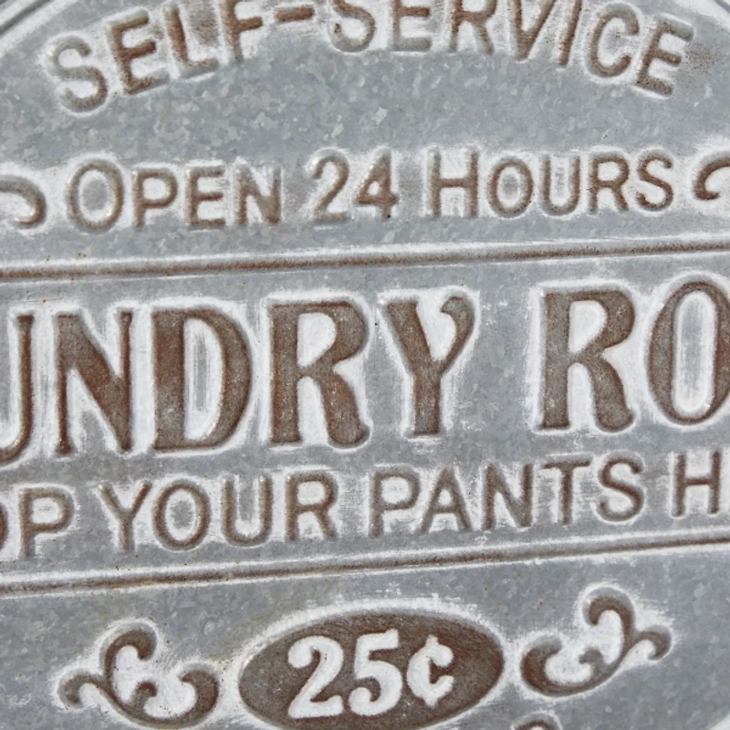 Gray Metal Laundry Room Wall Plaque