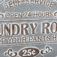 Gray Metal Laundry Room Wall Plaque