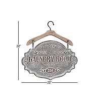 Gray Metal Laundry Room Wall Plaque