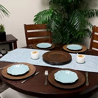 Natural Faux-Wood Charger Plates, Set of 12