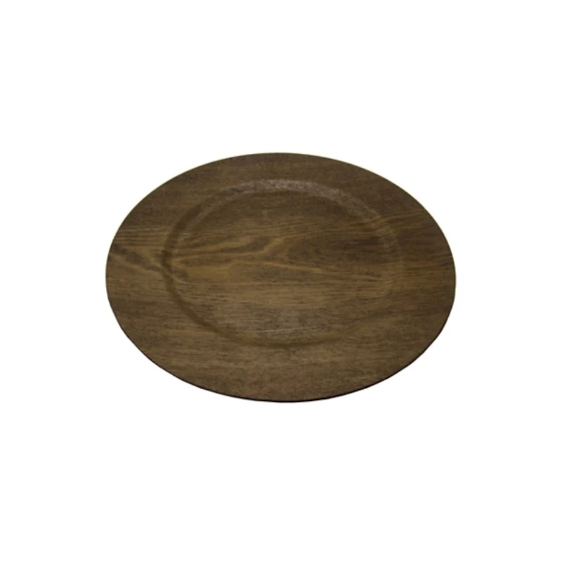 Natural Faux-Wood Charger Plates, Set of 12