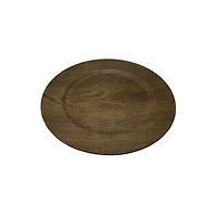 Natural Faux-Wood Charger Plates, Set of 12