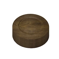 Natural Faux-Wood Charger Plates, Set of 12