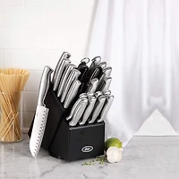 Black Rubberwood Block Satin 22-pc. Cutlery Set