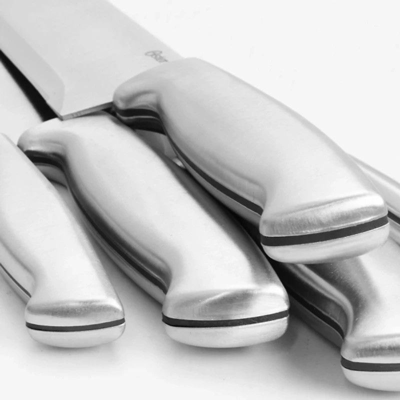 Black Rubberwood Block Satin 22-pc. Cutlery Set