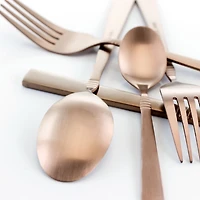 Matte Rose Gold Rounded 20-pc. Flatware Set