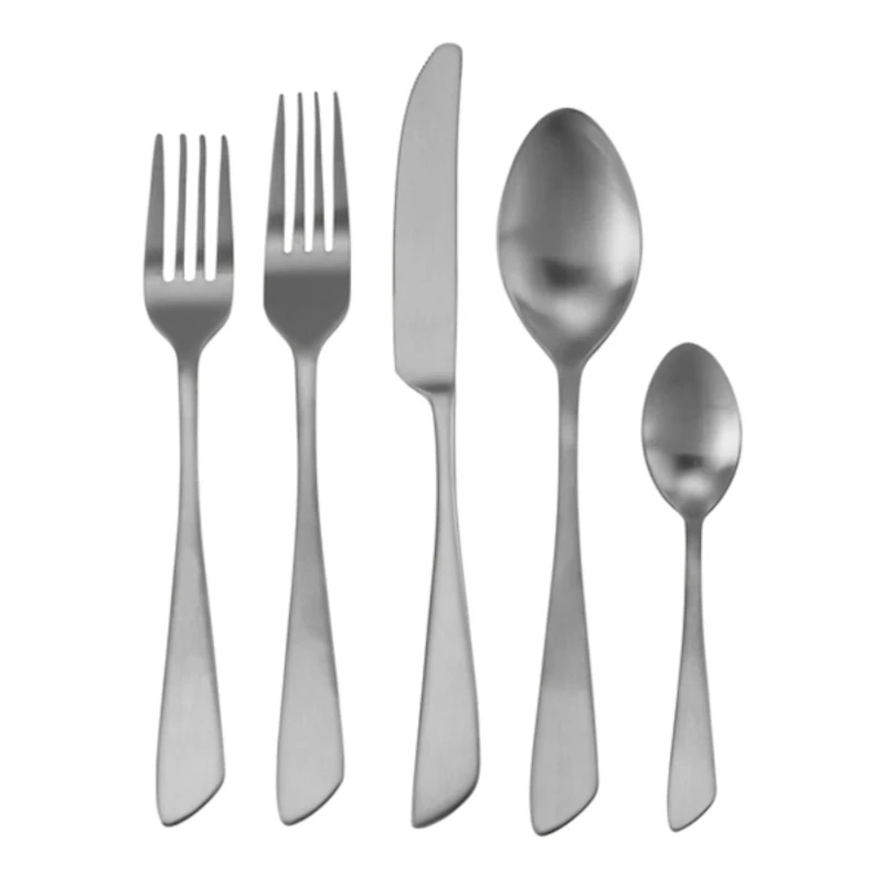 Matte Silver Angled Base 20-pc. Flatware Set