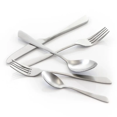 Matte Silver Angled Base 20-pc. Flatware Set