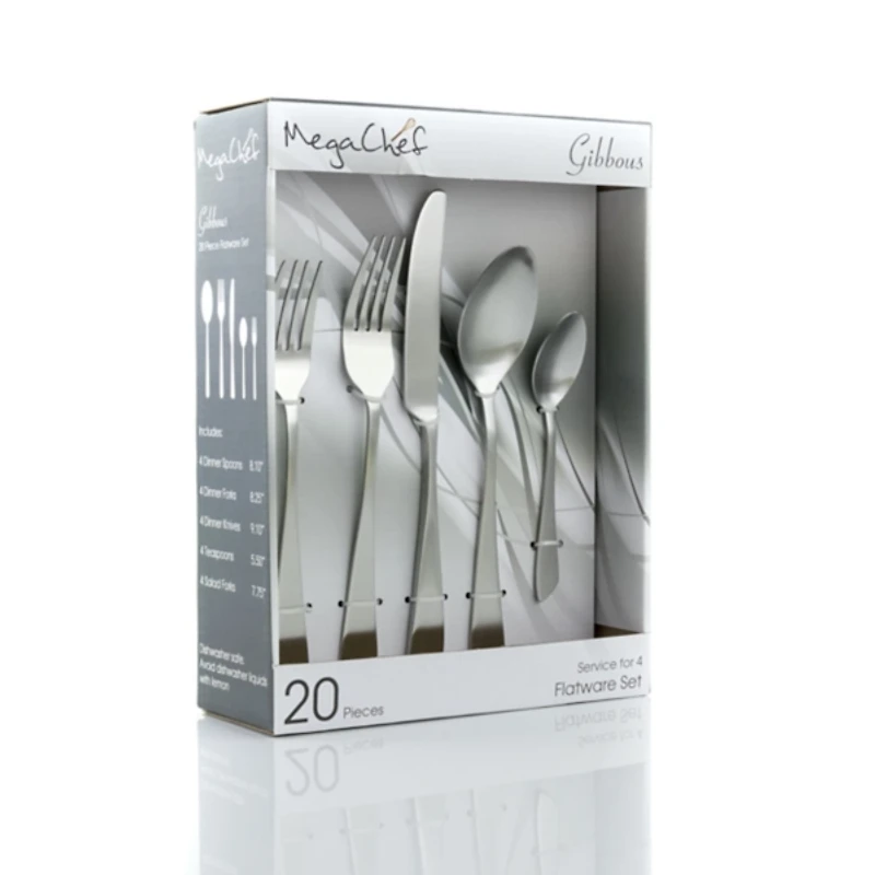 Matte Silver Angled Base 20-pc. Flatware Set