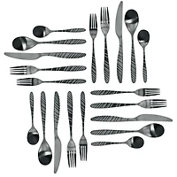 Matte Black Steel Diagonal 20-pc. Flatware Set