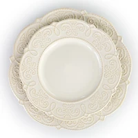 White Embossed Scalloped 16-pc. Dinnerware Set