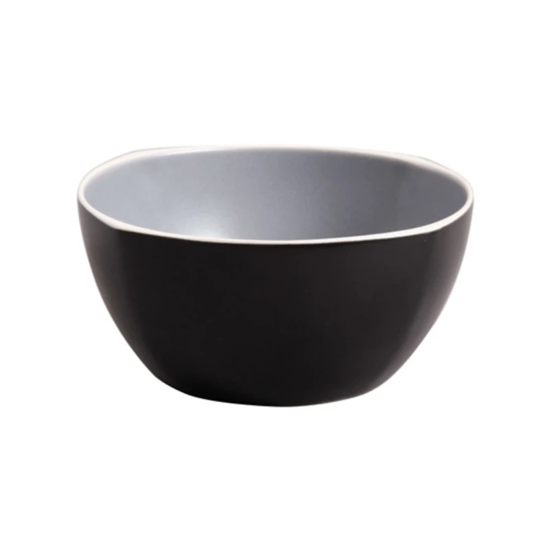Matte Gray and Black 16-pc. Dinnerware Set