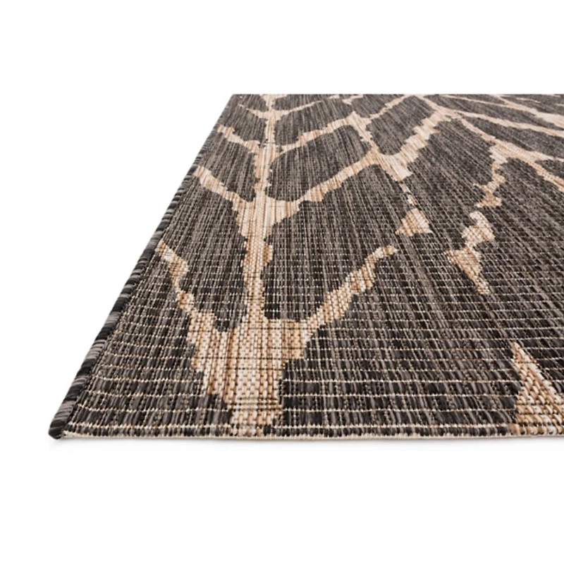 Charcoal Mocha Chevron Outdoor Area Rug, 7x10