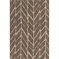 Charcoal Mocha Chevron Outdoor Area Rug, 7x10