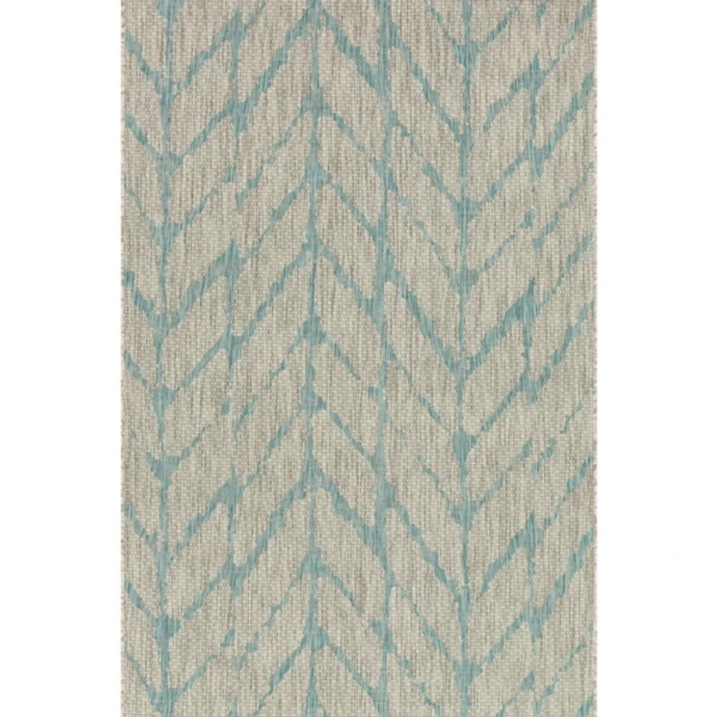 Mist and Aqua Chevron Outdoor Area Rug, 5x7
