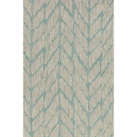 Mist and Aqua Chevron Outdoor Area Rug, 5x7