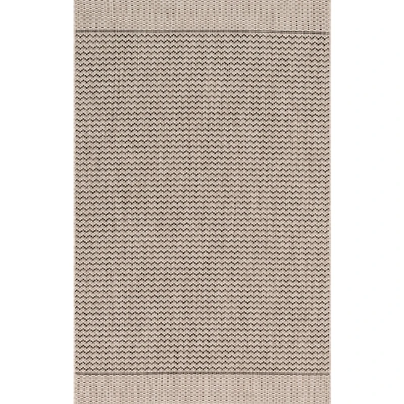 Gray Zig Zag Stripe Outdoor Area Rug, 7x10
