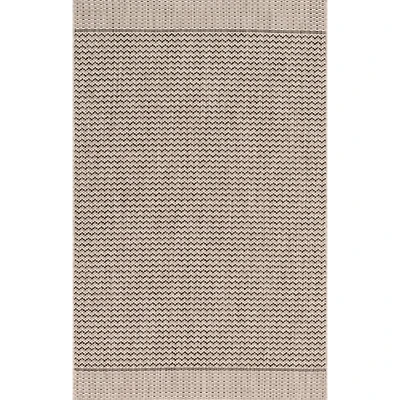 Gray Zig Zag Stripe Outdoor Area Rug, 7x10