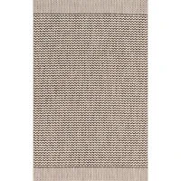 Gray Zig Zag Stripe Outdoor Area Rug, 7x10