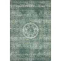 Green Mist Tribal Medallion Outdoor Rug, 5x7