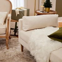 Ivory Faux Fur Scatter Rug