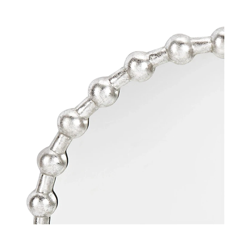 Silver Metal Beaded Frame Mirror